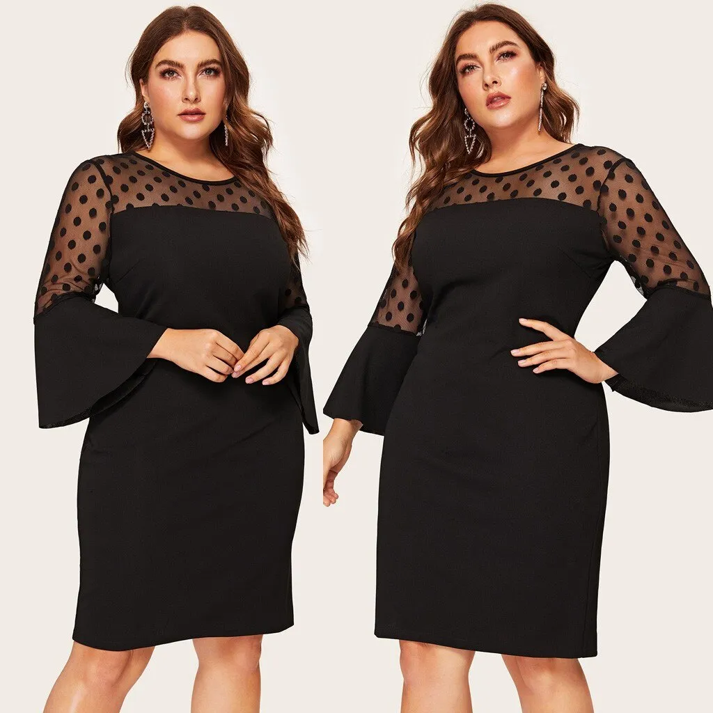 Maternity Plus Size Women Female Patchwork Dress