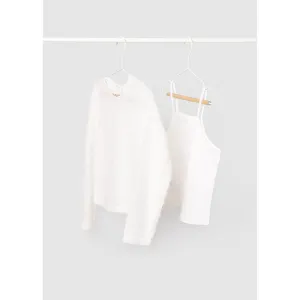 Mayoral Off White Long Sleeve Sweater with Undershirt