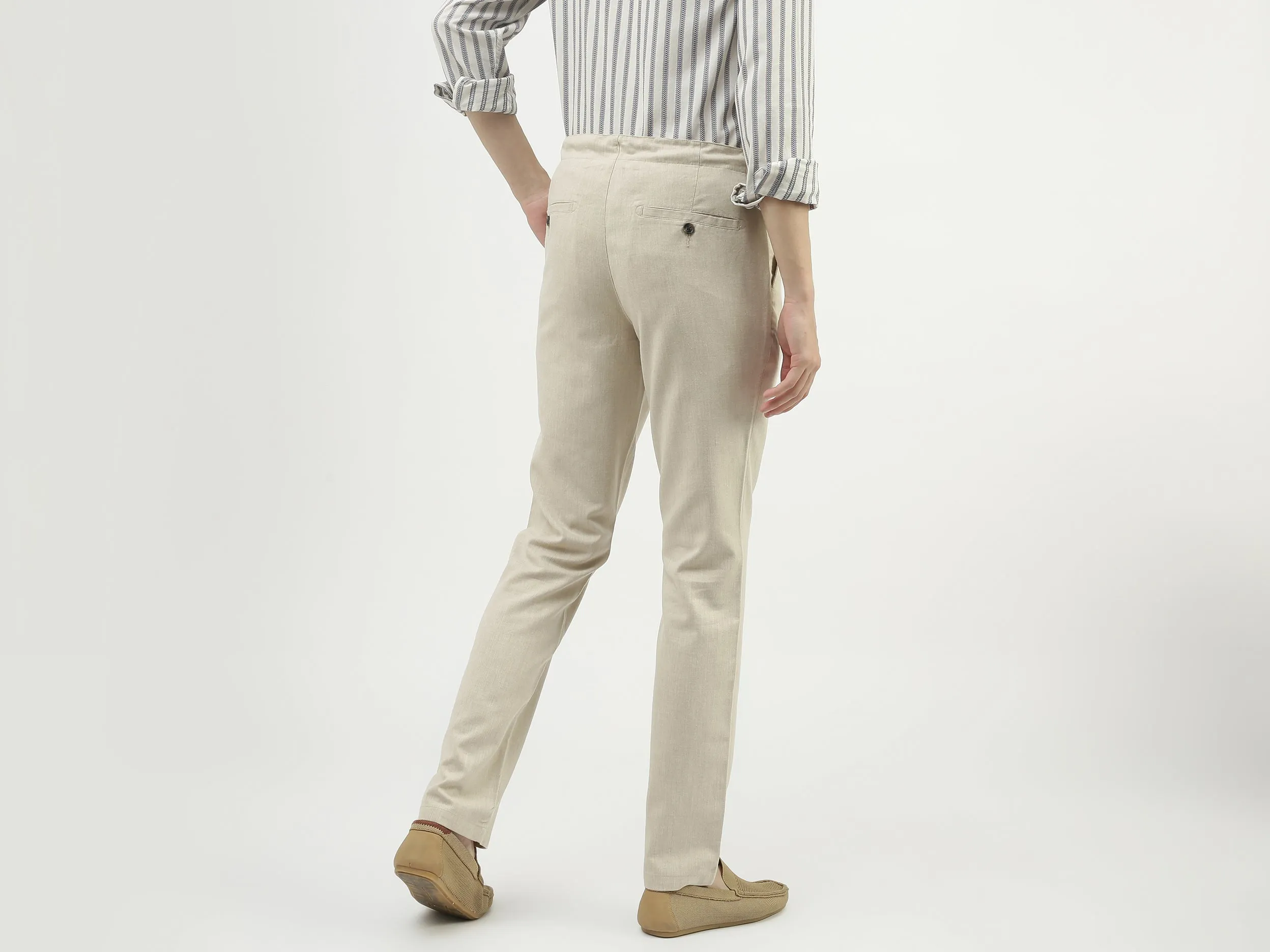 Men Solid Relaxed Fit Trousers