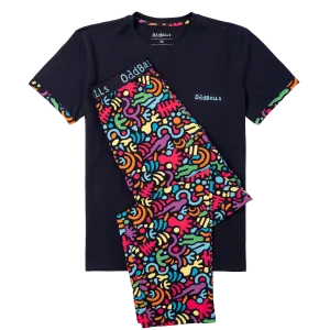 Mens Long Pyjamas - Jurassic - Trousers & T-Shirt