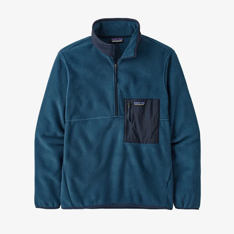 MENS PATAGONIA MICRODINI 1/2 ZIP FLEECE PULLOVER - TIDEPOOL BLUE