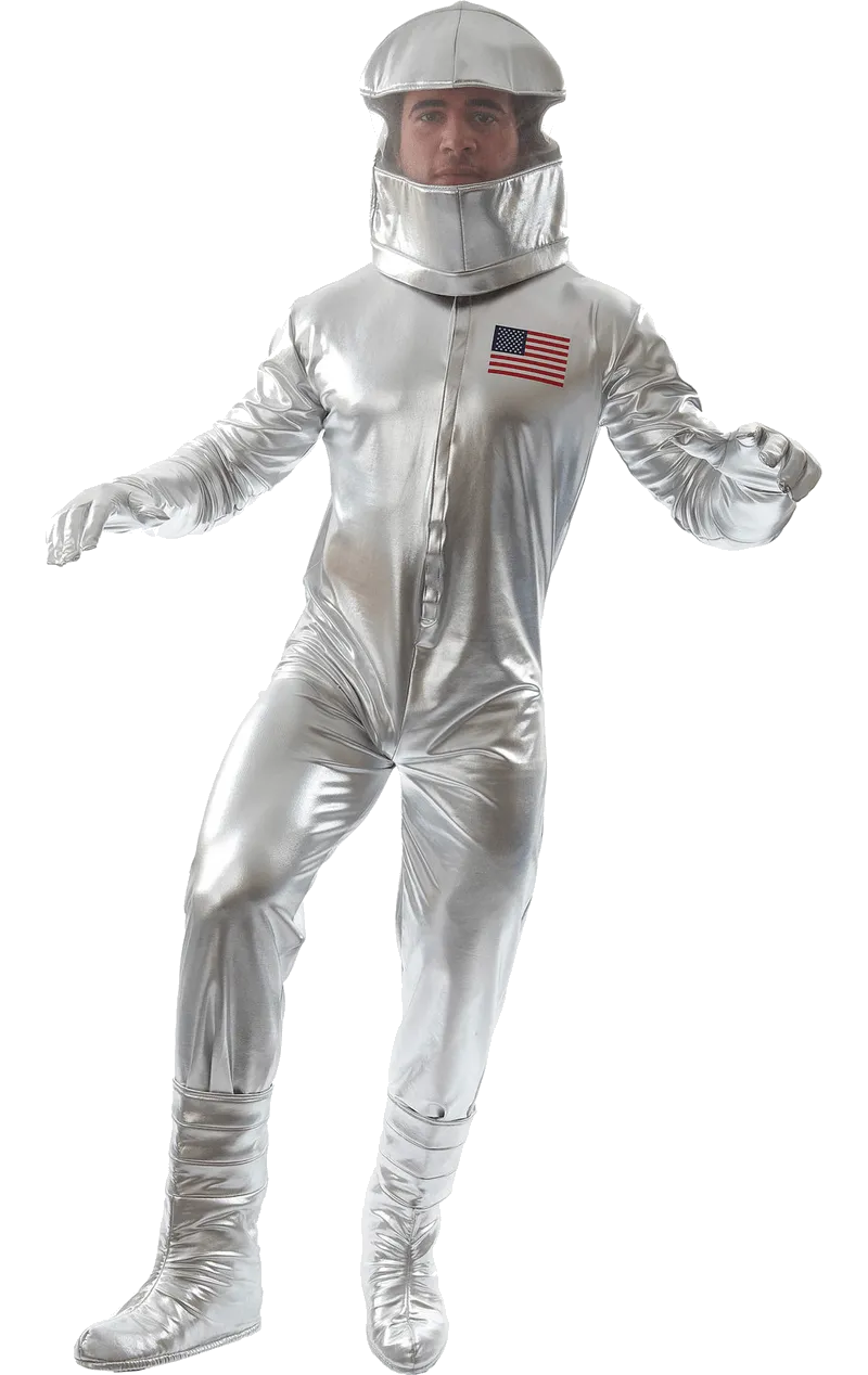 Mens Silver Astronaut Costume