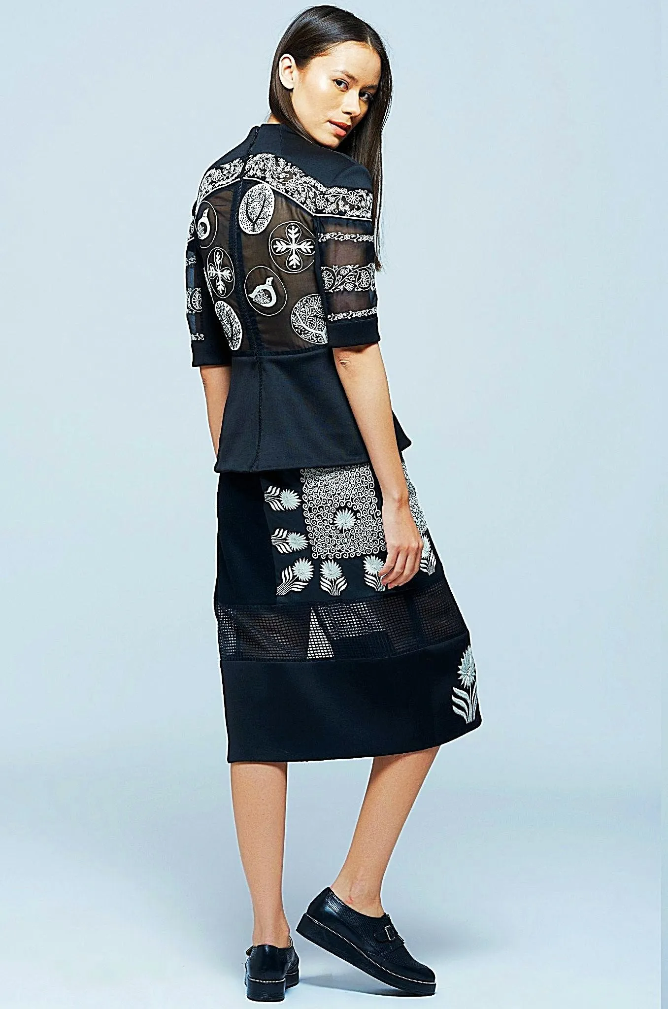 Merino Felt & Silk Organza Skirt - 80% off