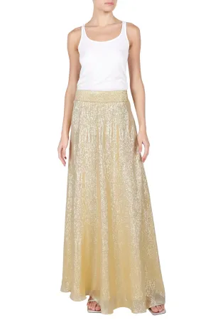Metallic Lamé Sweep Skirt