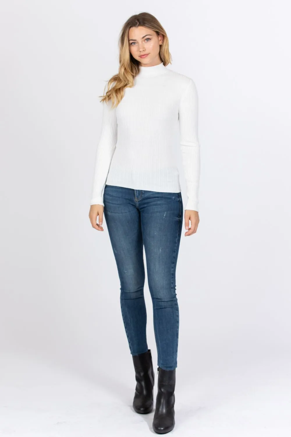 Mock Neck Viscose Sweater
