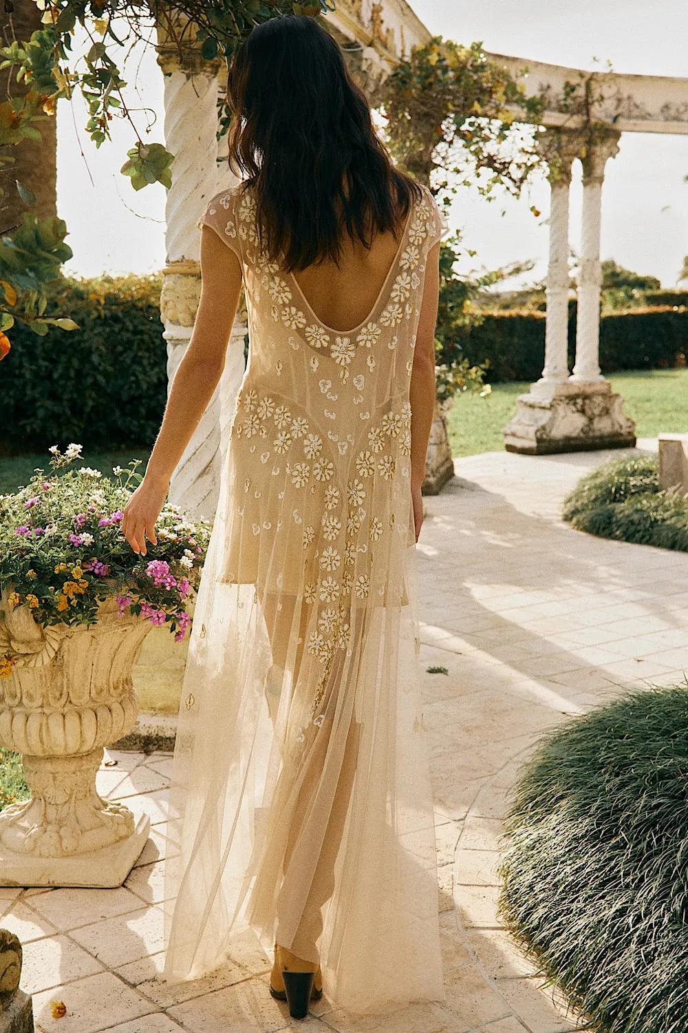 More Than This Tulle, Embroidered   Beaded Maxi Dress