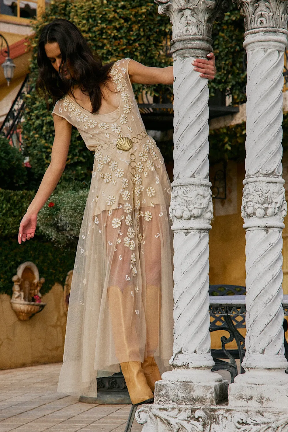 More Than This Tulle, Embroidered   Beaded Maxi Dress