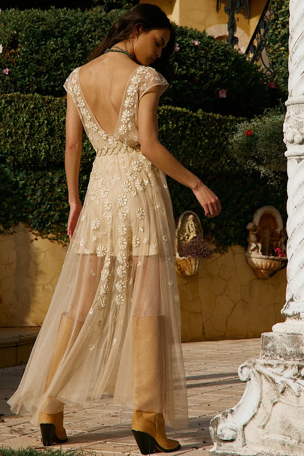 More Than This Tulle, Embroidered   Beaded Maxi Dress