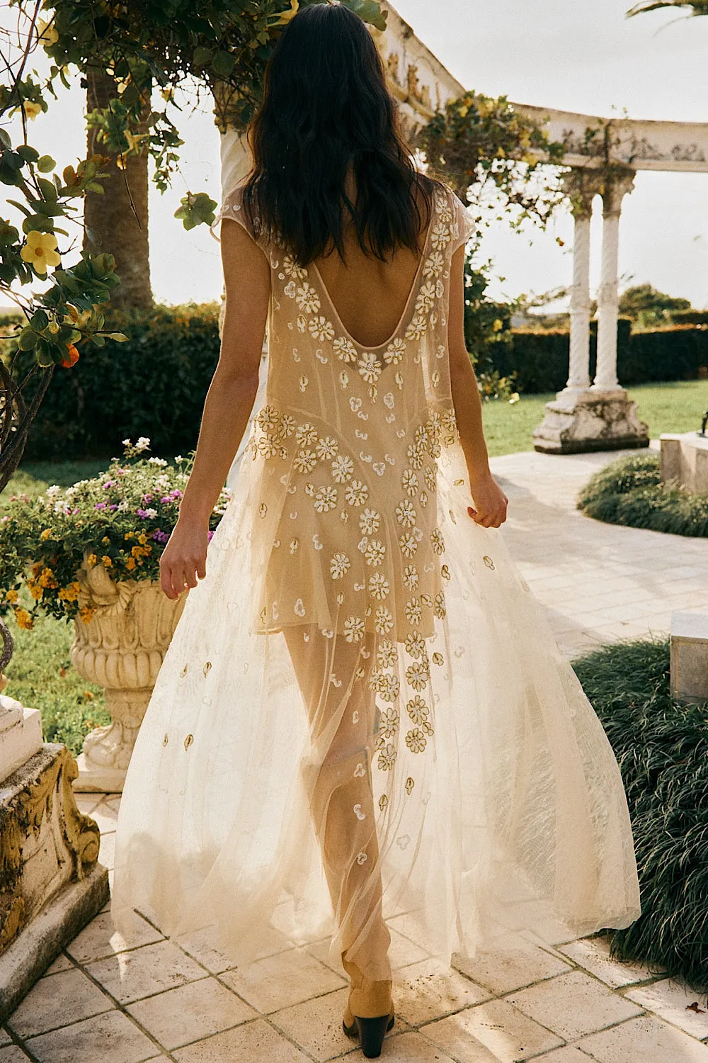 More Than This Tulle, Embroidered   Beaded Maxi Dress