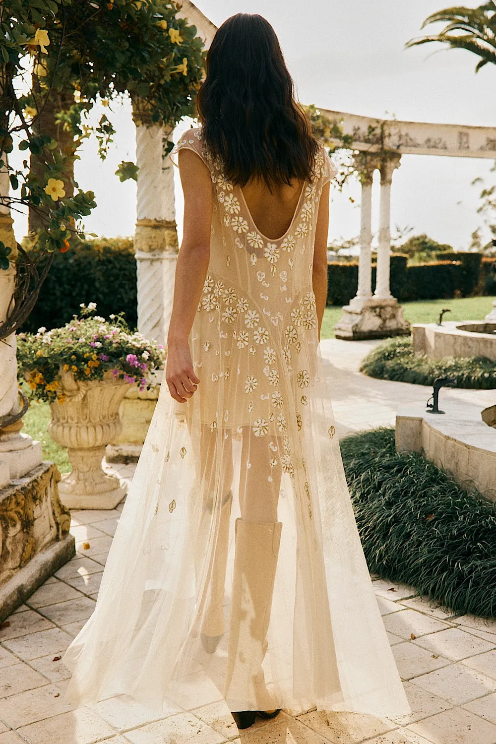 More Than This Tulle, Embroidered   Beaded Maxi Dress