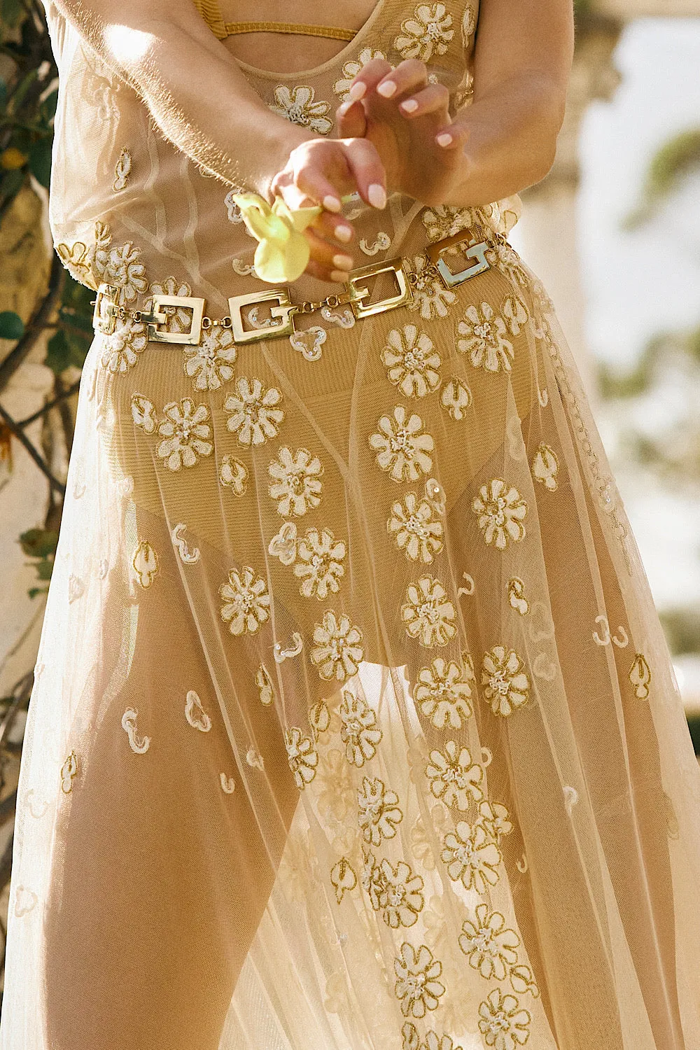 More Than This Tulle, Embroidered   Beaded Maxi Dress