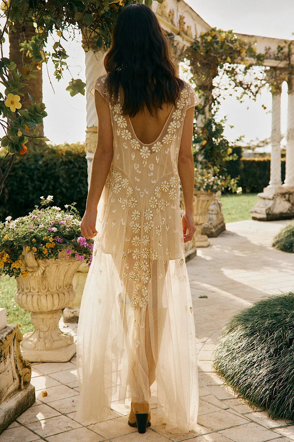 More Than This Tulle, Embroidered   Beaded Maxi Dress