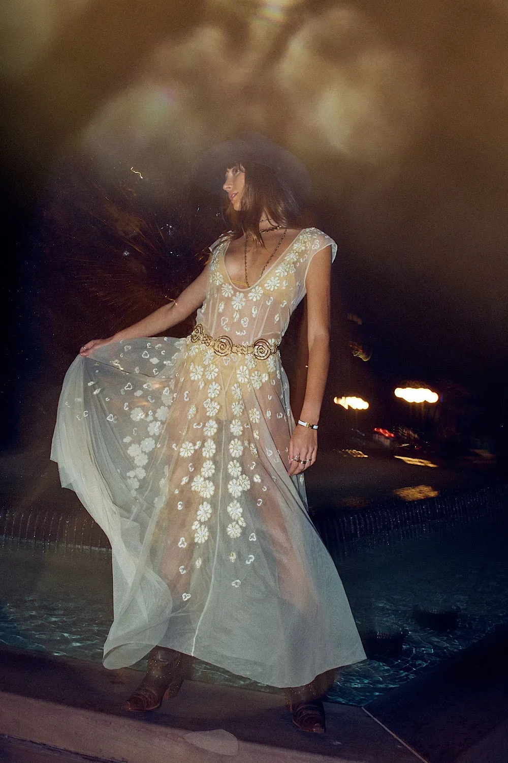 More Than This Tulle, Embroidered   Beaded Maxi Dress