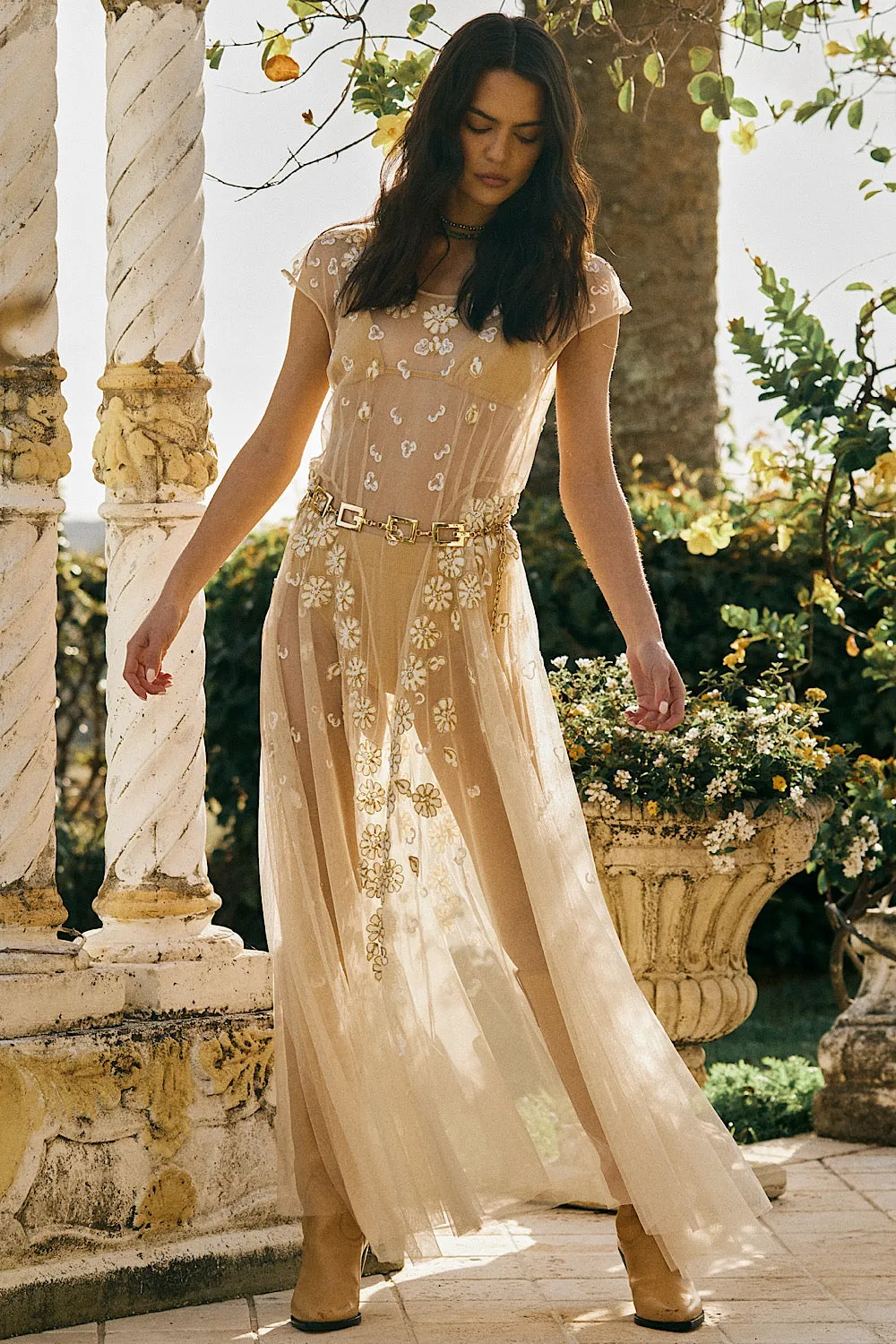 More Than This Tulle, Embroidered   Beaded Maxi Dress