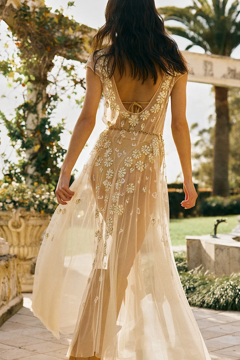 More Than This Tulle, Embroidered   Beaded Maxi Dress