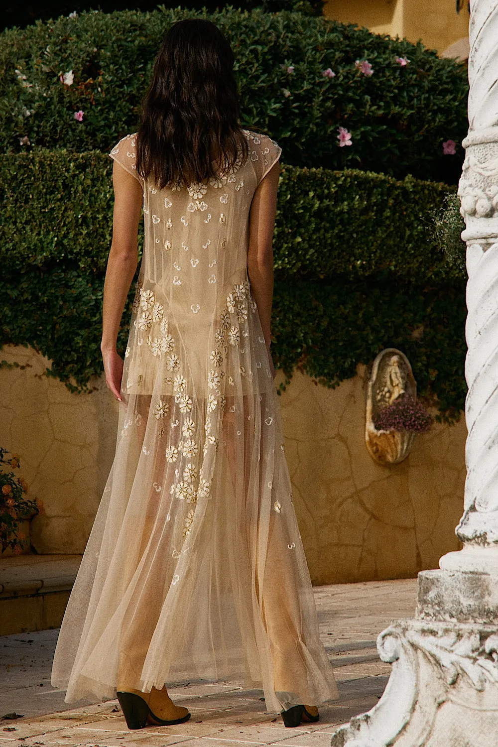 More Than This Tulle, Embroidered   Beaded Maxi Dress