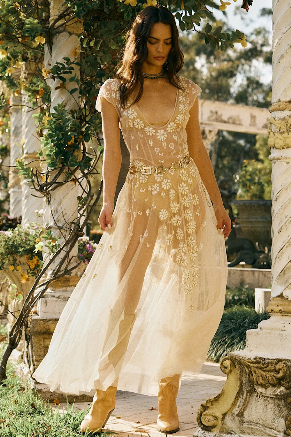 More Than This Tulle, Embroidered   Beaded Maxi Dress