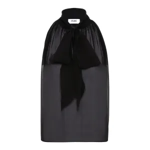 Neck Bow Top in Silk-Chiffon