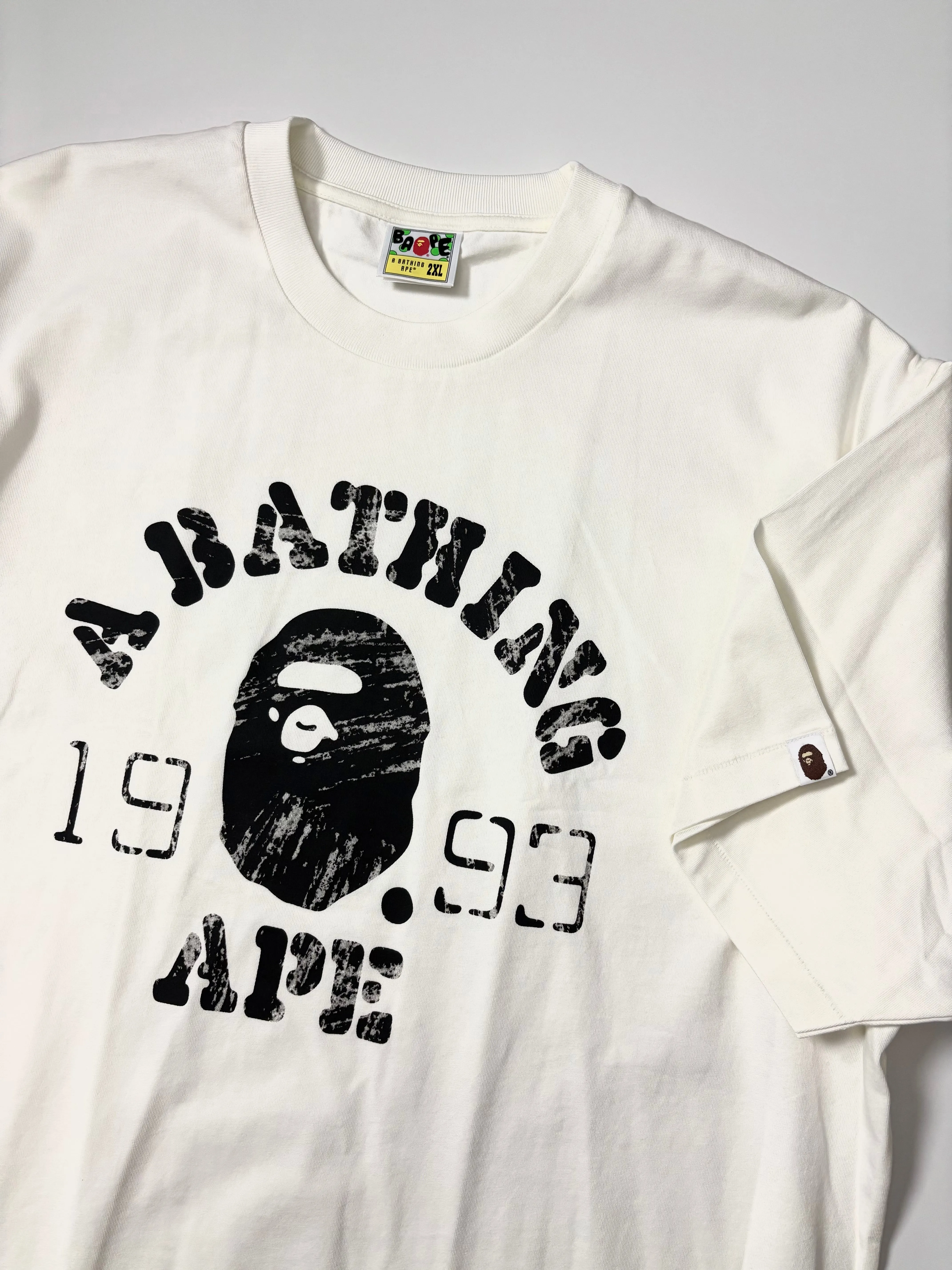 Off White Screen Print College T-Shirt Relaxed Fit