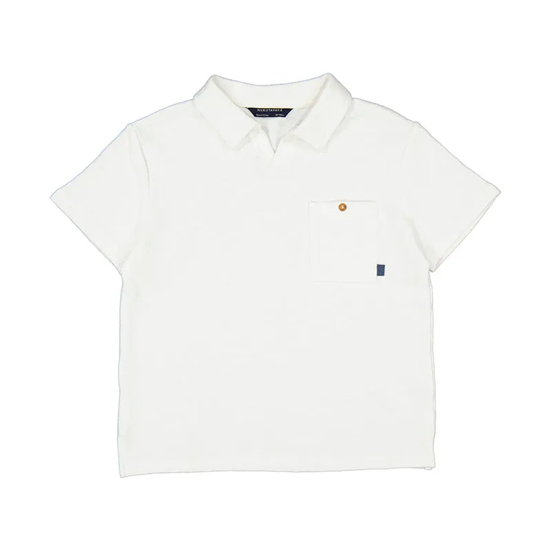 Off White Terry Johnny Collar Polo