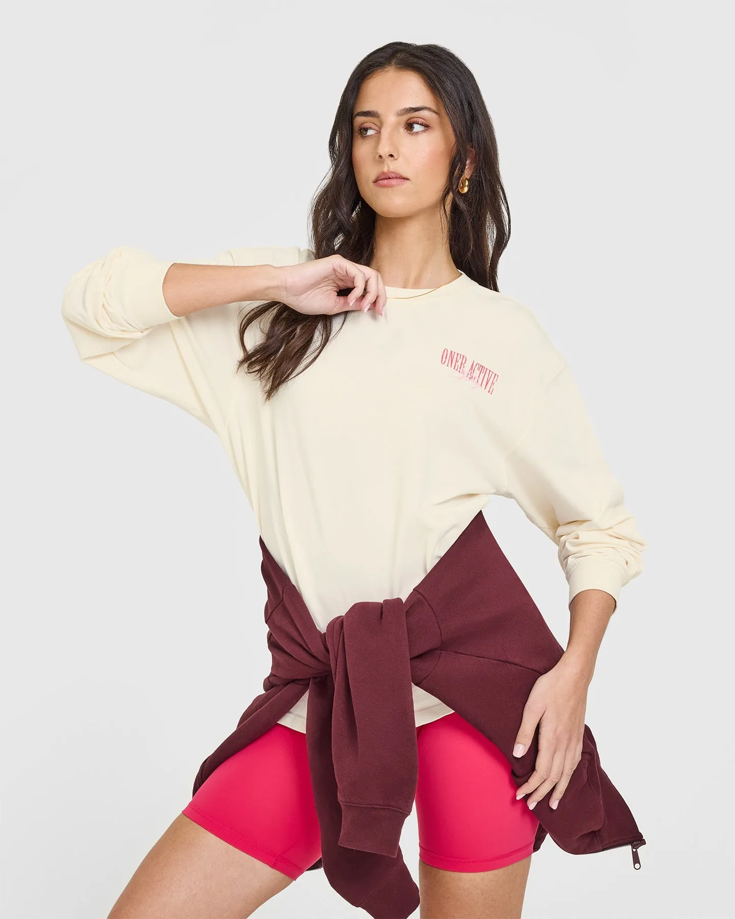 Oner Graphic Washed Long Sleeve Top | Off White