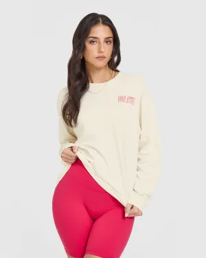 Oner Graphic Washed Long Sleeve Top | Off White