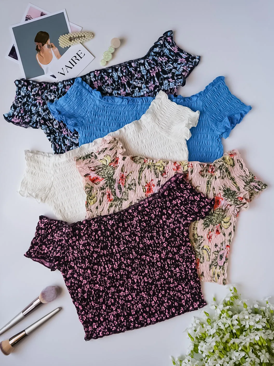 Pack of 5 Smocked tops
