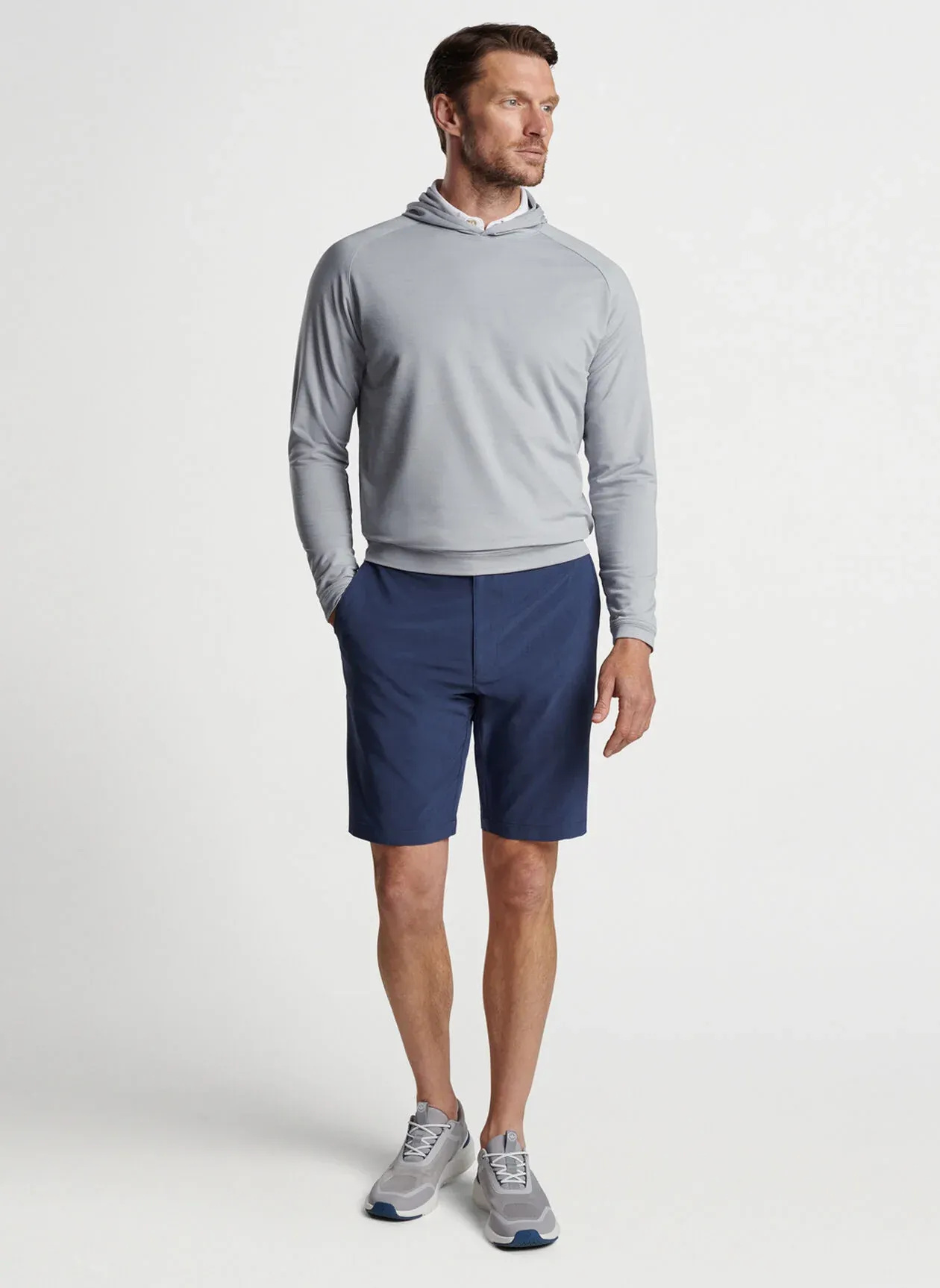 Peter Millar Mens Classic Fit Pine Performance Hoodie - GALE