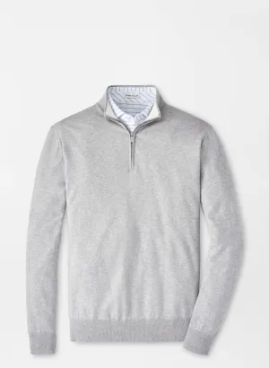 Peter Millar Mens Classic Fit Whitaker Quarter-Zip Sweater - BRITISH GREY