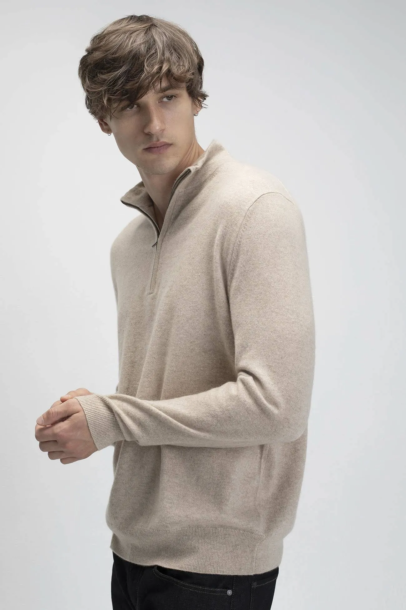 PHILLIP QUARTER-ZIP CASHMERE SWEATER