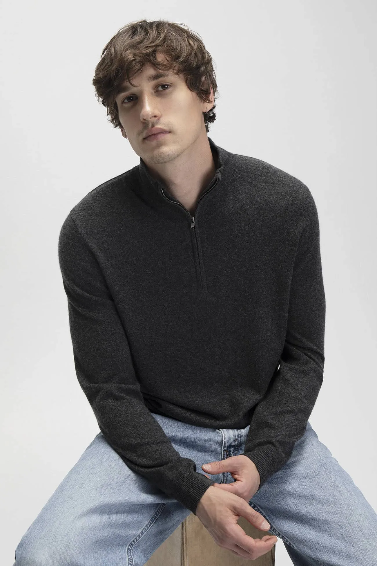 PHILLIP QUARTER-ZIP CASHMERE SWEATER