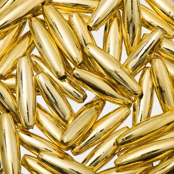 Plastic Spaghetti Beads 50/pk - Metallic Gold