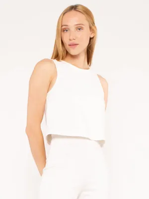 Ponte Knit Tank Top Off White
