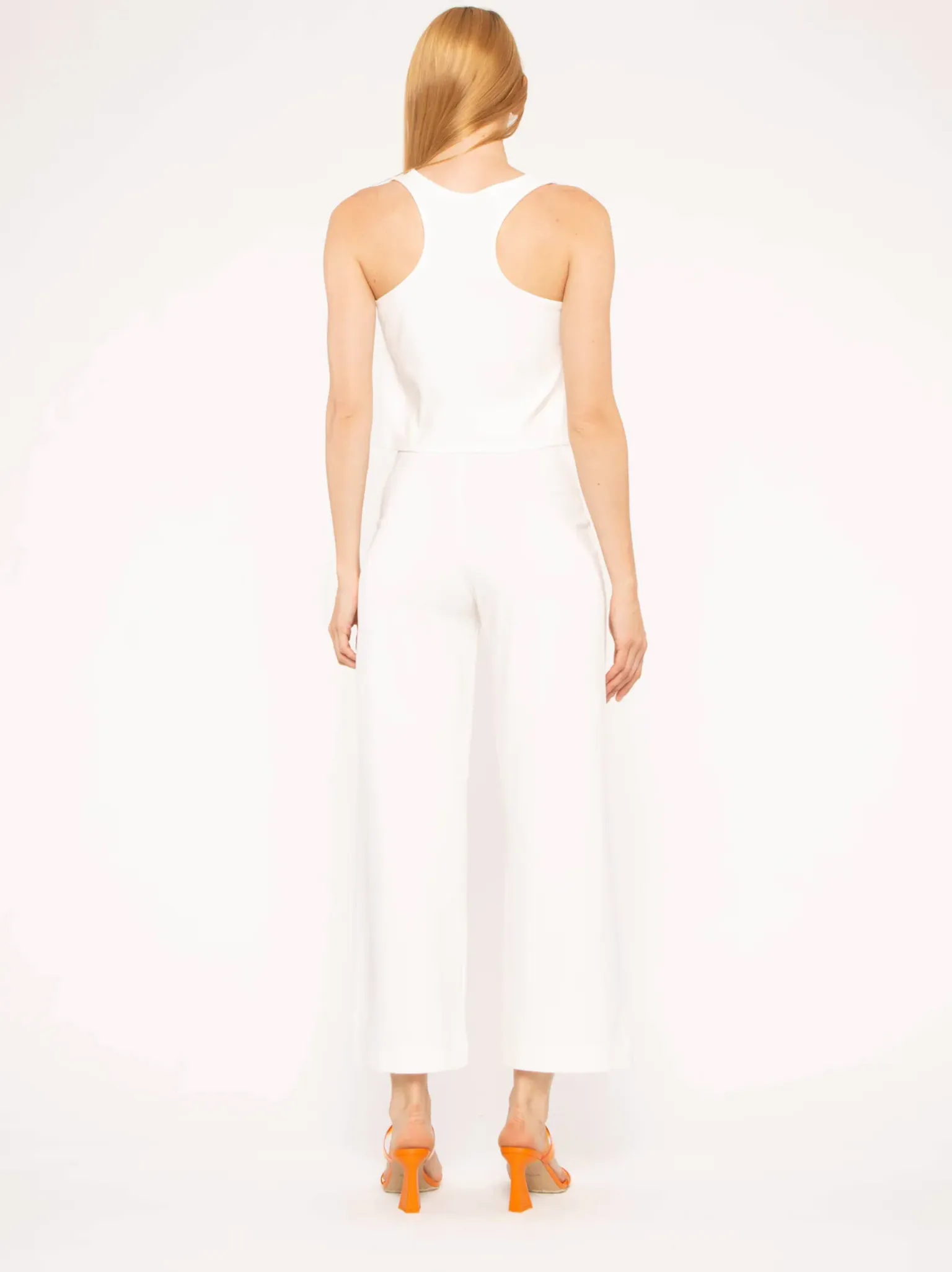 Ponte Knit Tank Top Off White