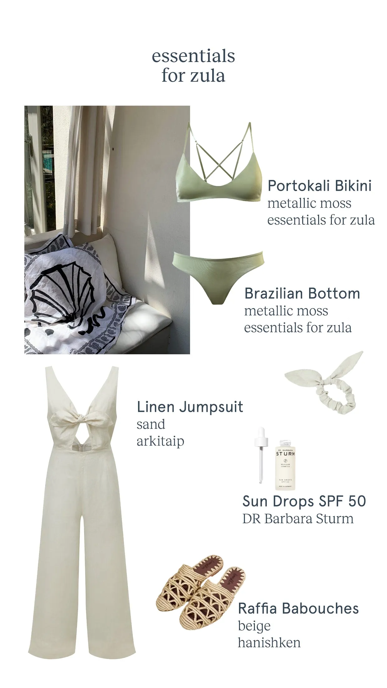 PORTOKALI Bikini Top in Metallic Moss