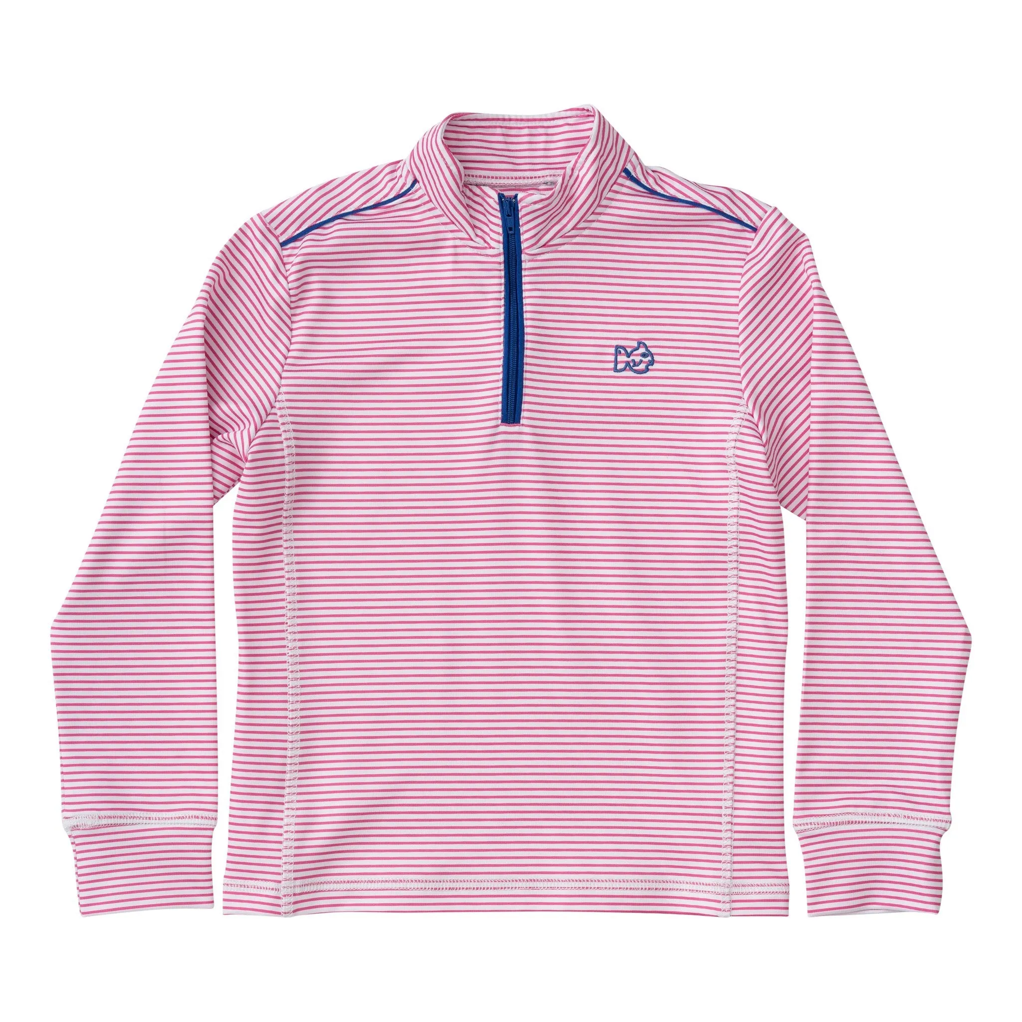 PRO Performance 1/4 Zip Pullover in Pink and White Stripe