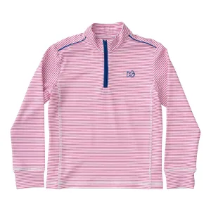 PRO Performance 1/4 Zip Pullover in Pink and White Stripe