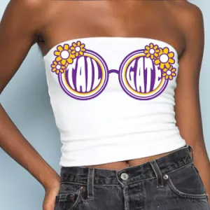 Purple & Yellow Sunglasses Tube Top