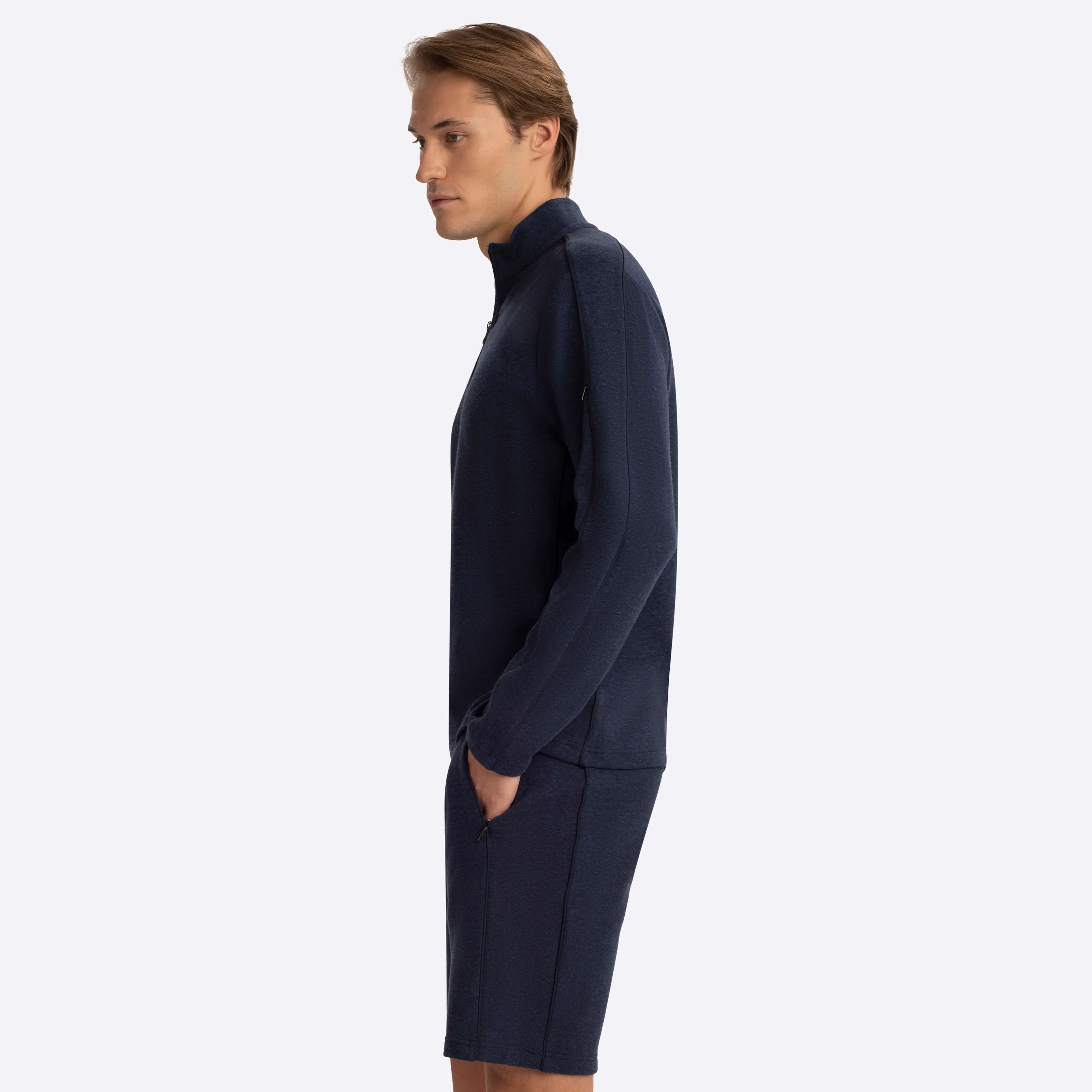 Quarter Zip Mock Neck Sweatshirt