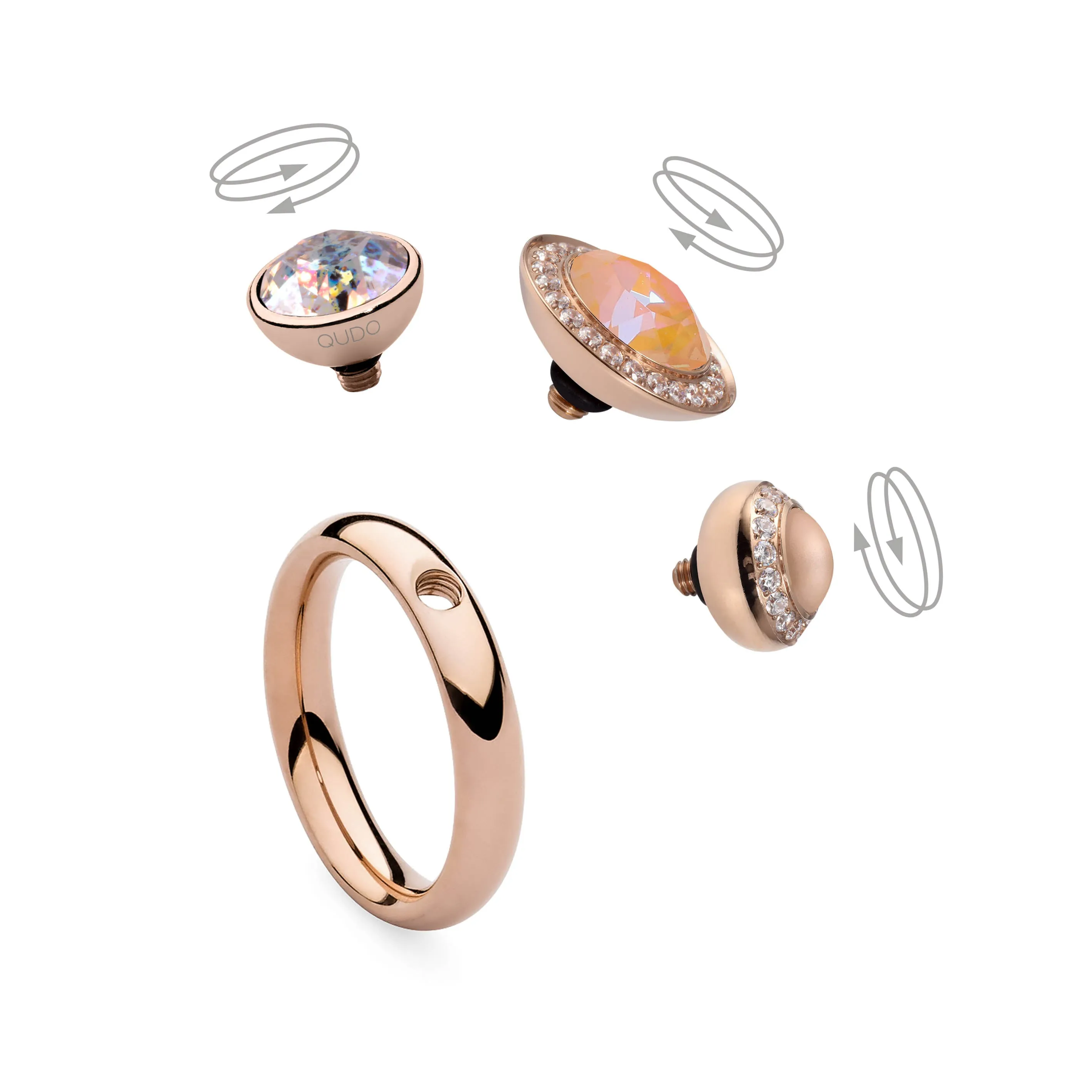 Qudo Bottone 10mm Gold Topper - Erinite