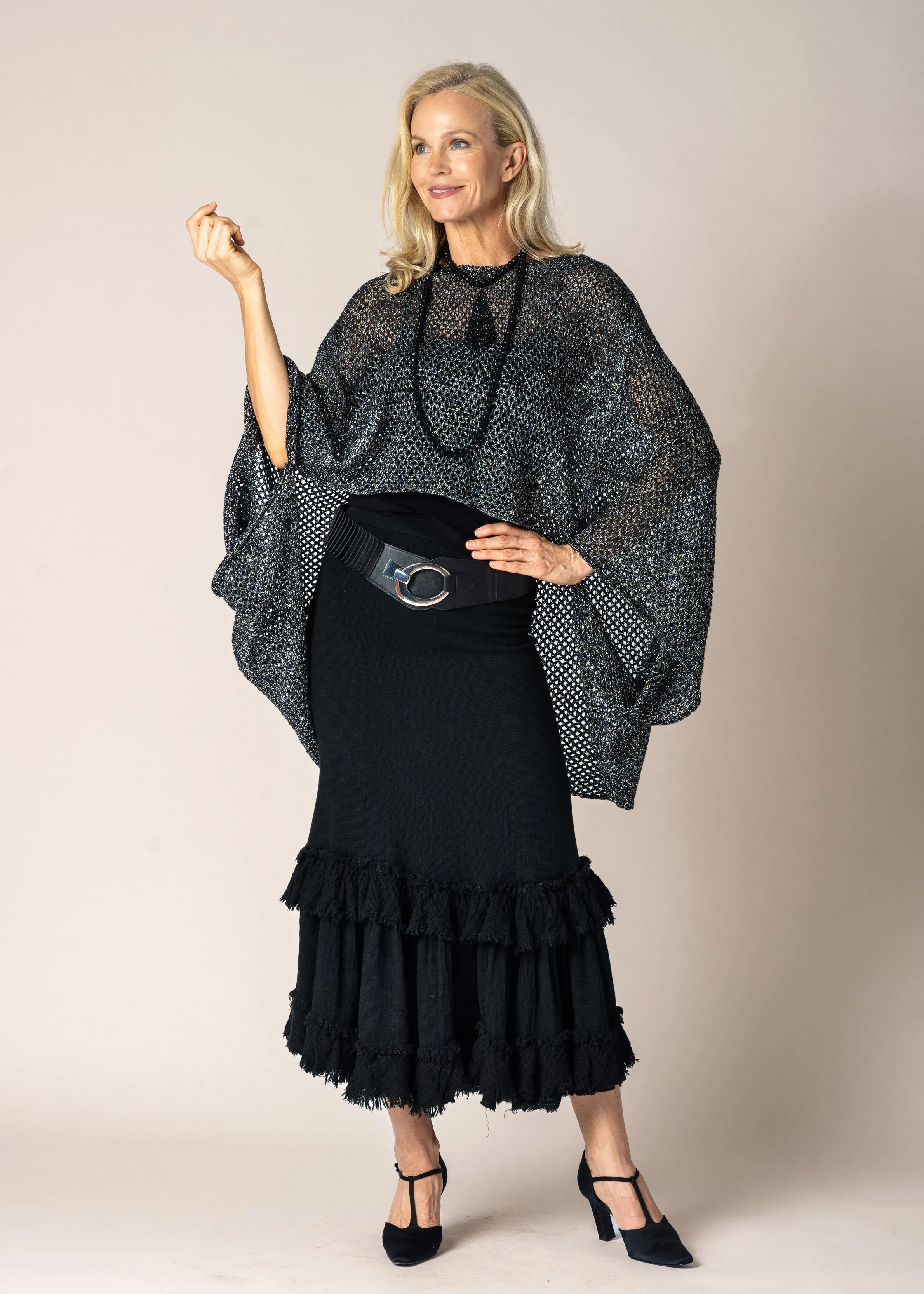Quilla Knit Top in Silver