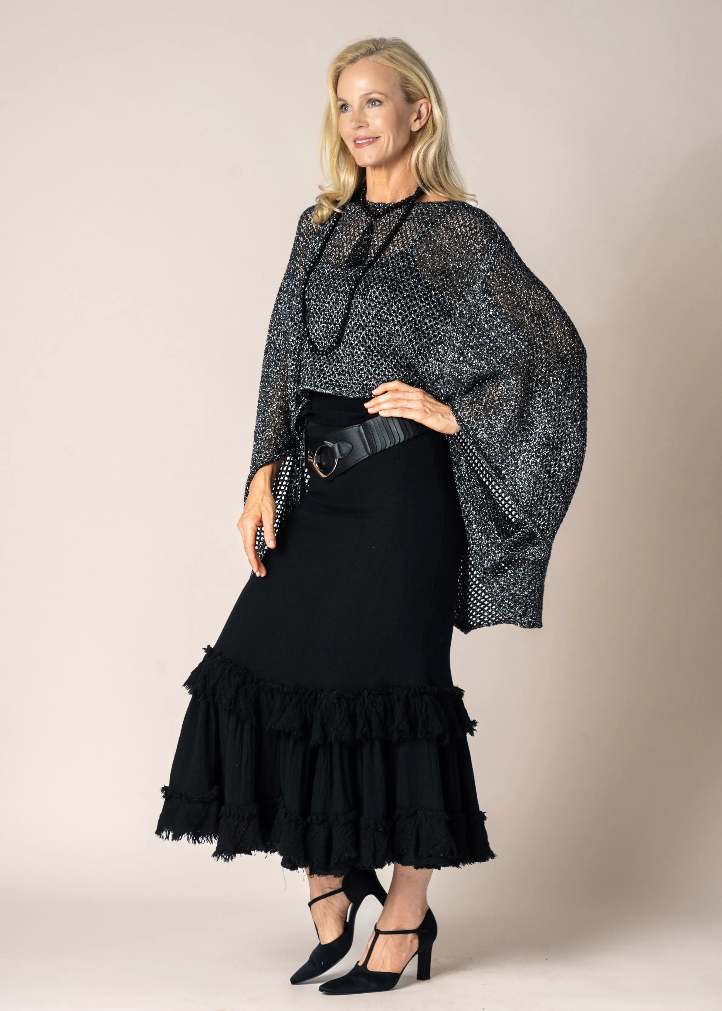 Quilla Knit Top in Silver