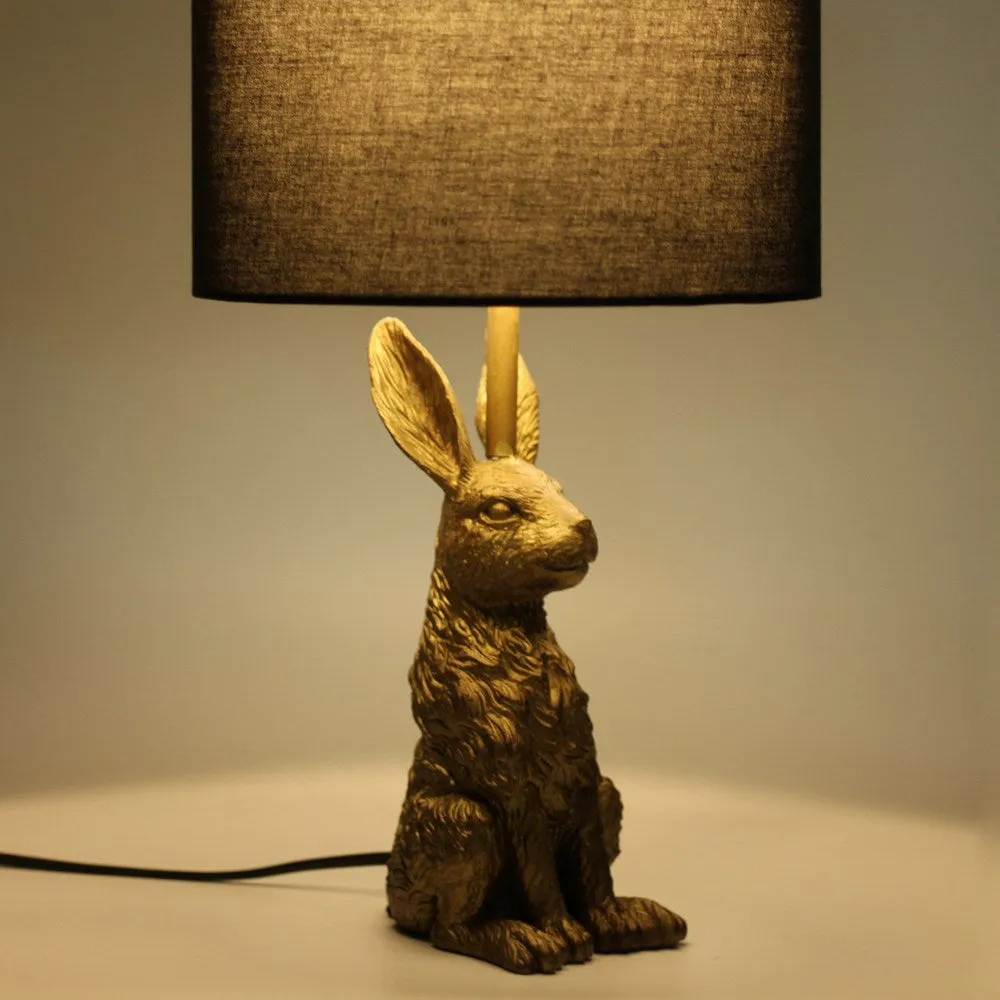 Rabbit Sitting Table Lamp - Gold