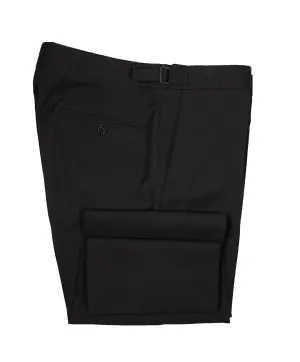 RALPH LAUREN BLACK LABEL - Solid Black Dress Pants With Side Tabs - 31W