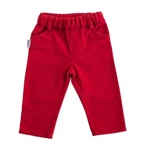 Red cord trousers