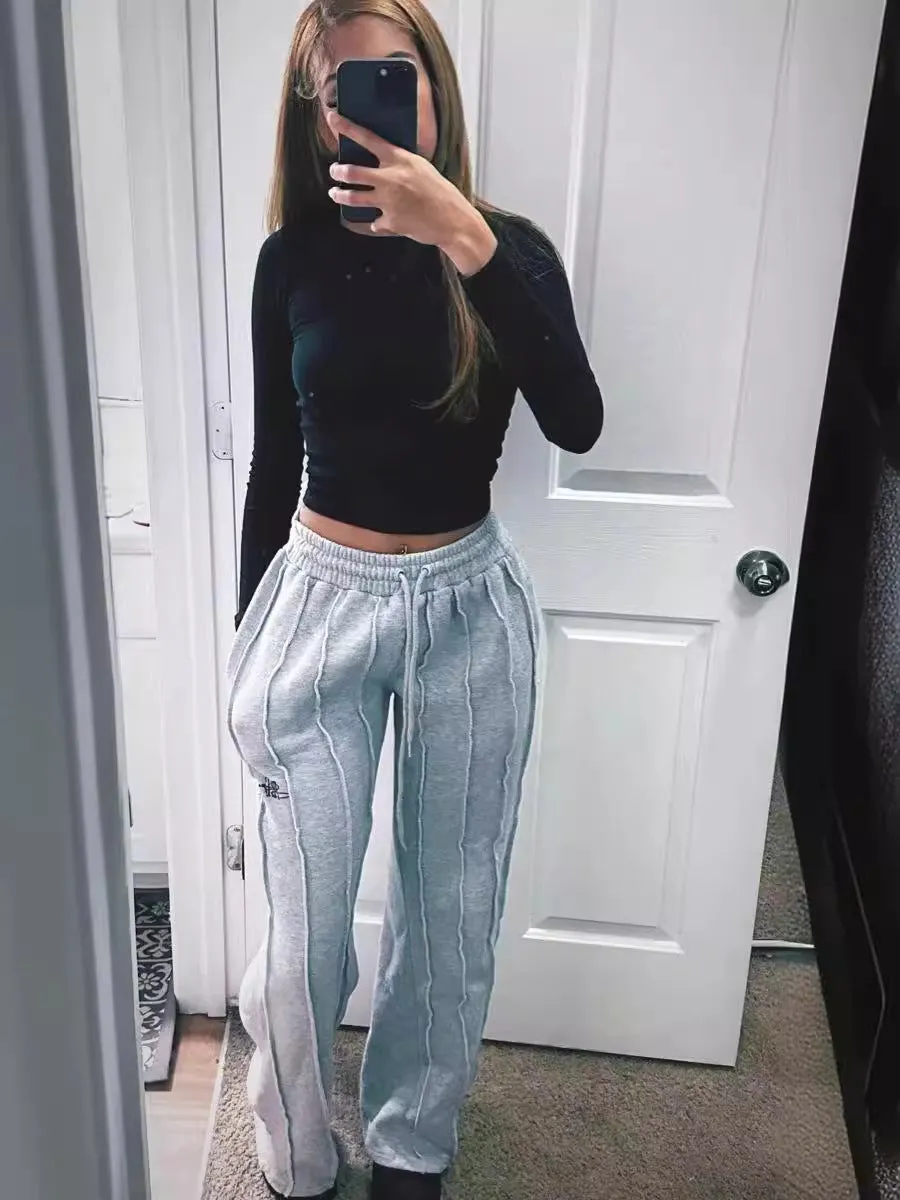 Relaxed Fit Pleated Drawstring Casual Trousers