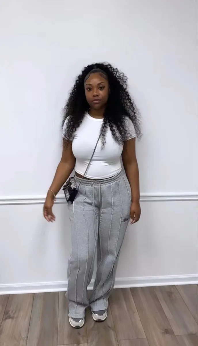 Relaxed Fit Pleated Drawstring Casual Trousers