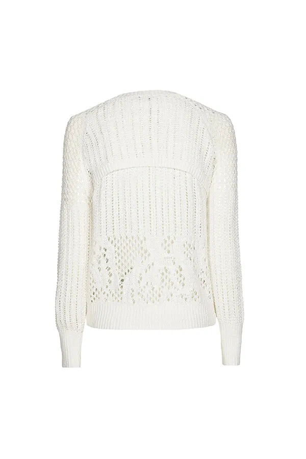 REMOVABLE SLEEVES LOOSE-KNIT PULLOVER