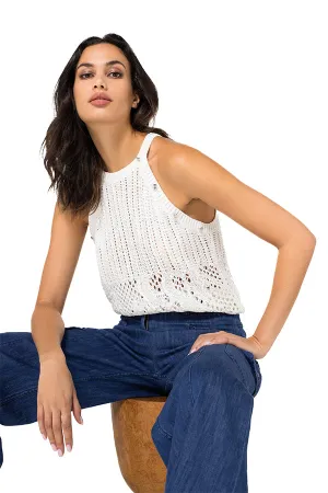 REMOVABLE SLEEVES LOOSE-KNIT PULLOVER