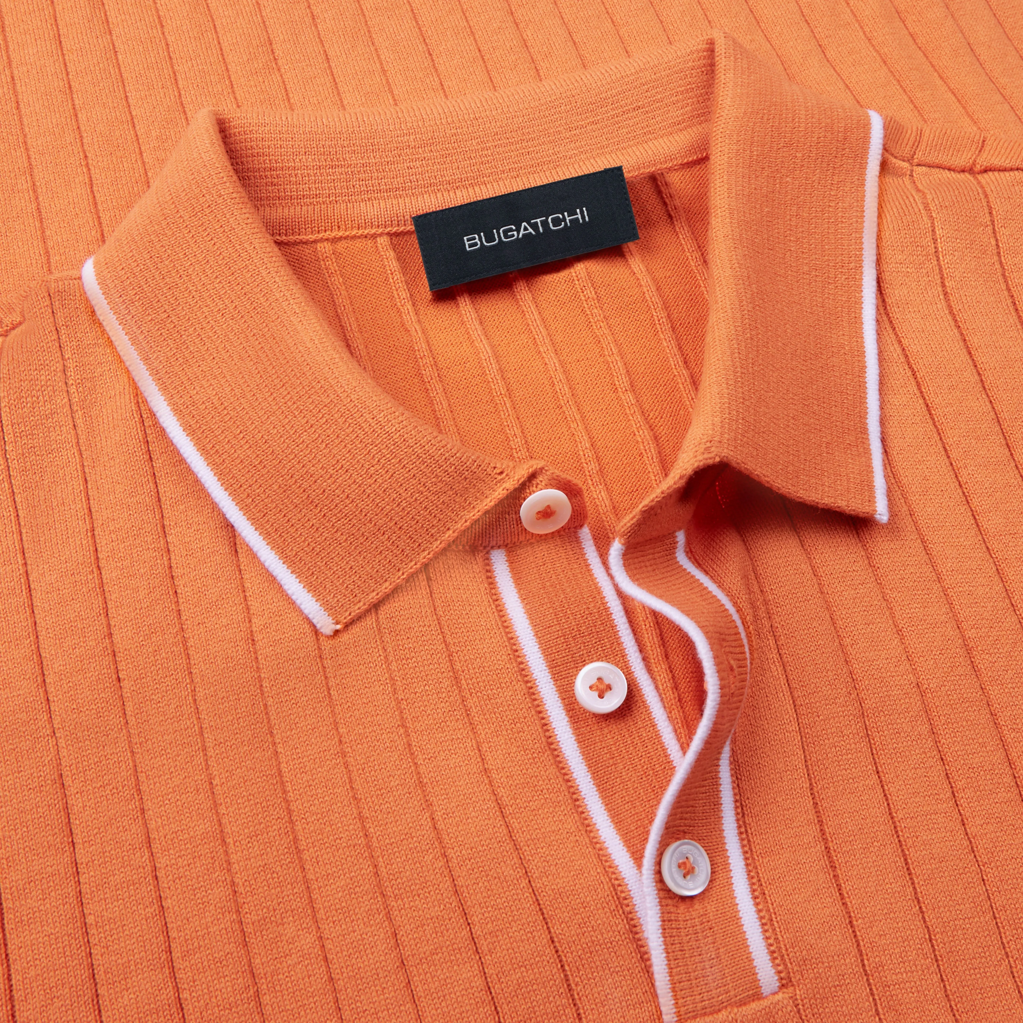 Rib Knit Short Sleeve Polo Sweater